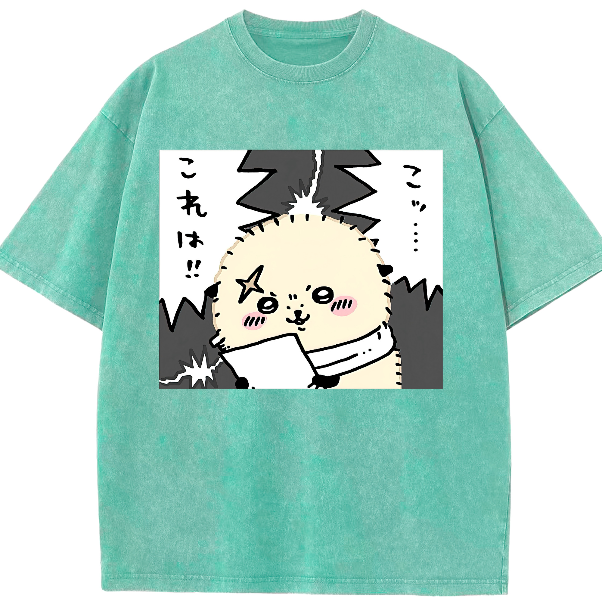 （画像用） ちいかわ ラッコ Chii-kawa Sea otter 綿100% ヴィンテージ風 半袖Tシャツ（フロントプリント）
